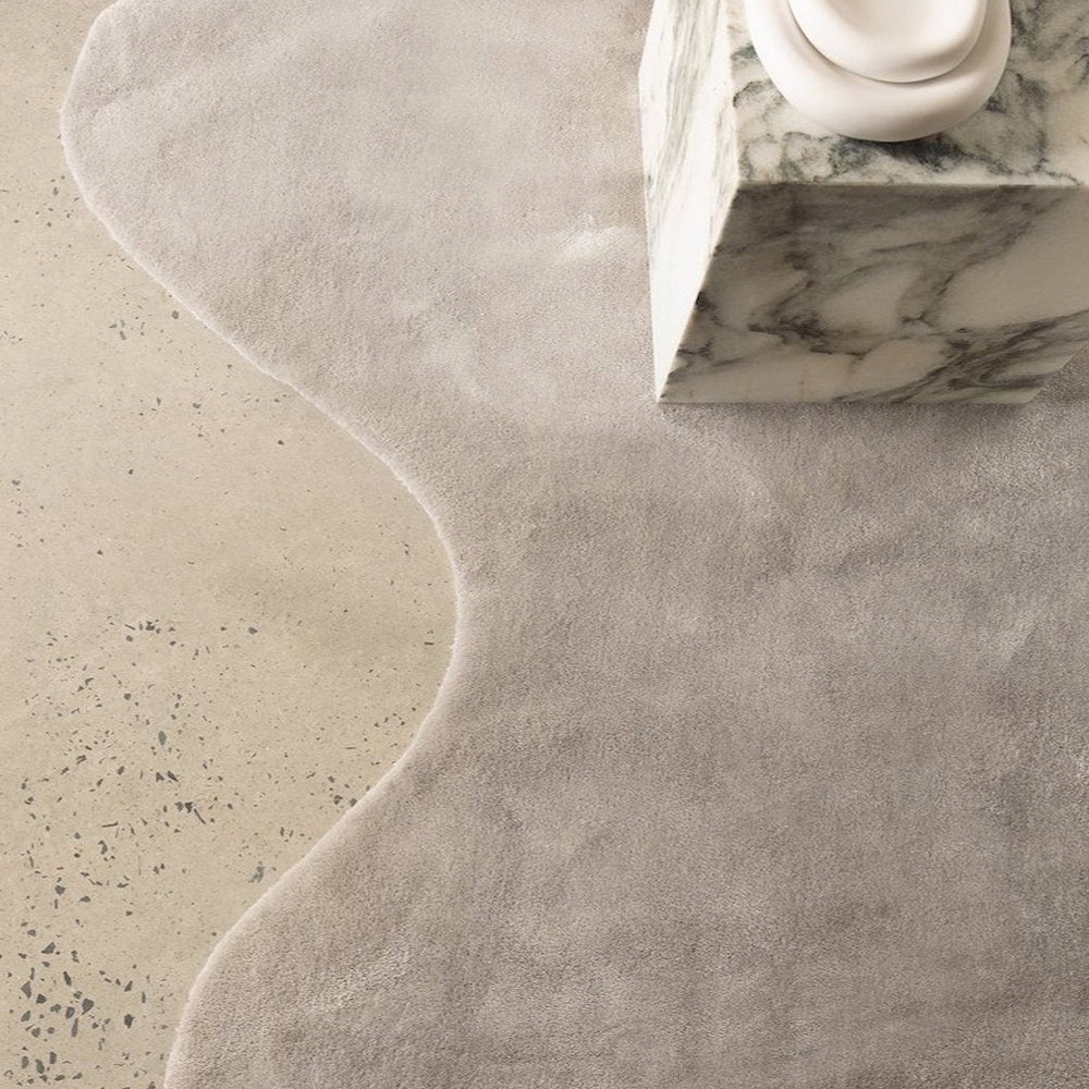 Abstract Rug Cloud Gray