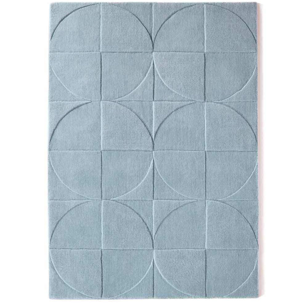 Round Square Rug Steel Blue