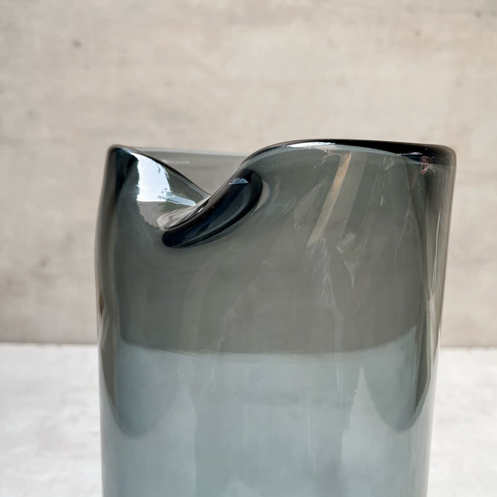 Winnet Smoky Grey Opulent Glass Vase