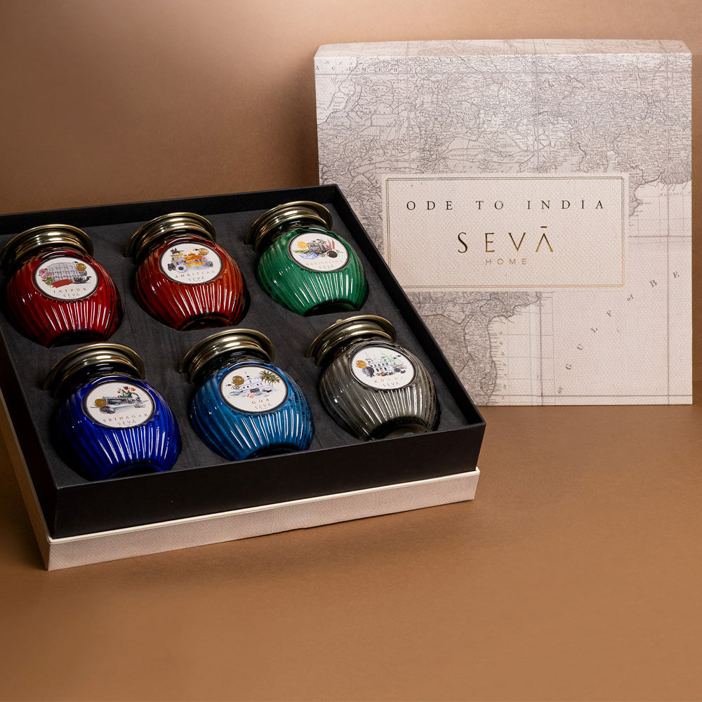 SEVA HOME Ode to India - 6 Cities Essence Candles