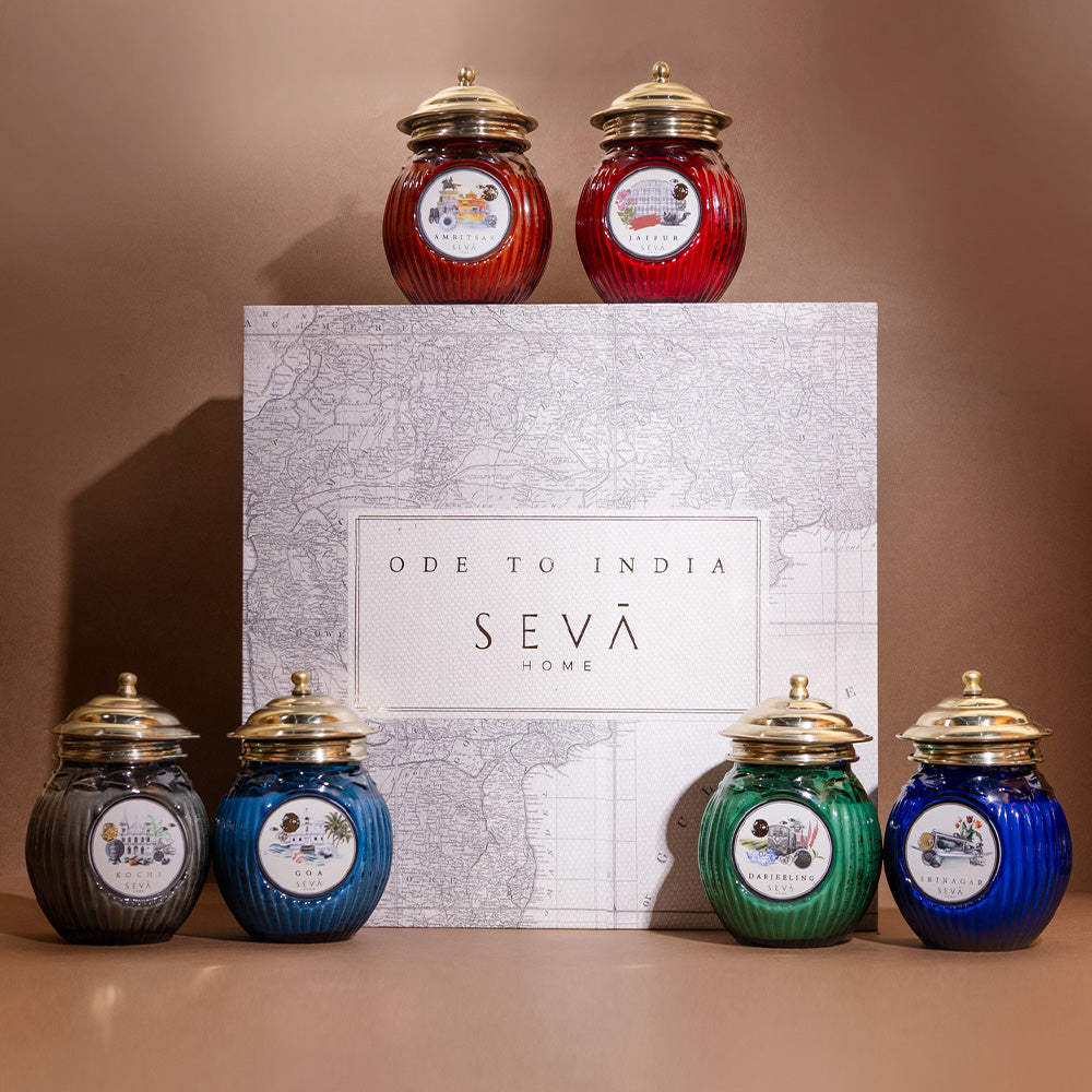 SEVA HOME Ode to India - 6 Cities Essence Candles