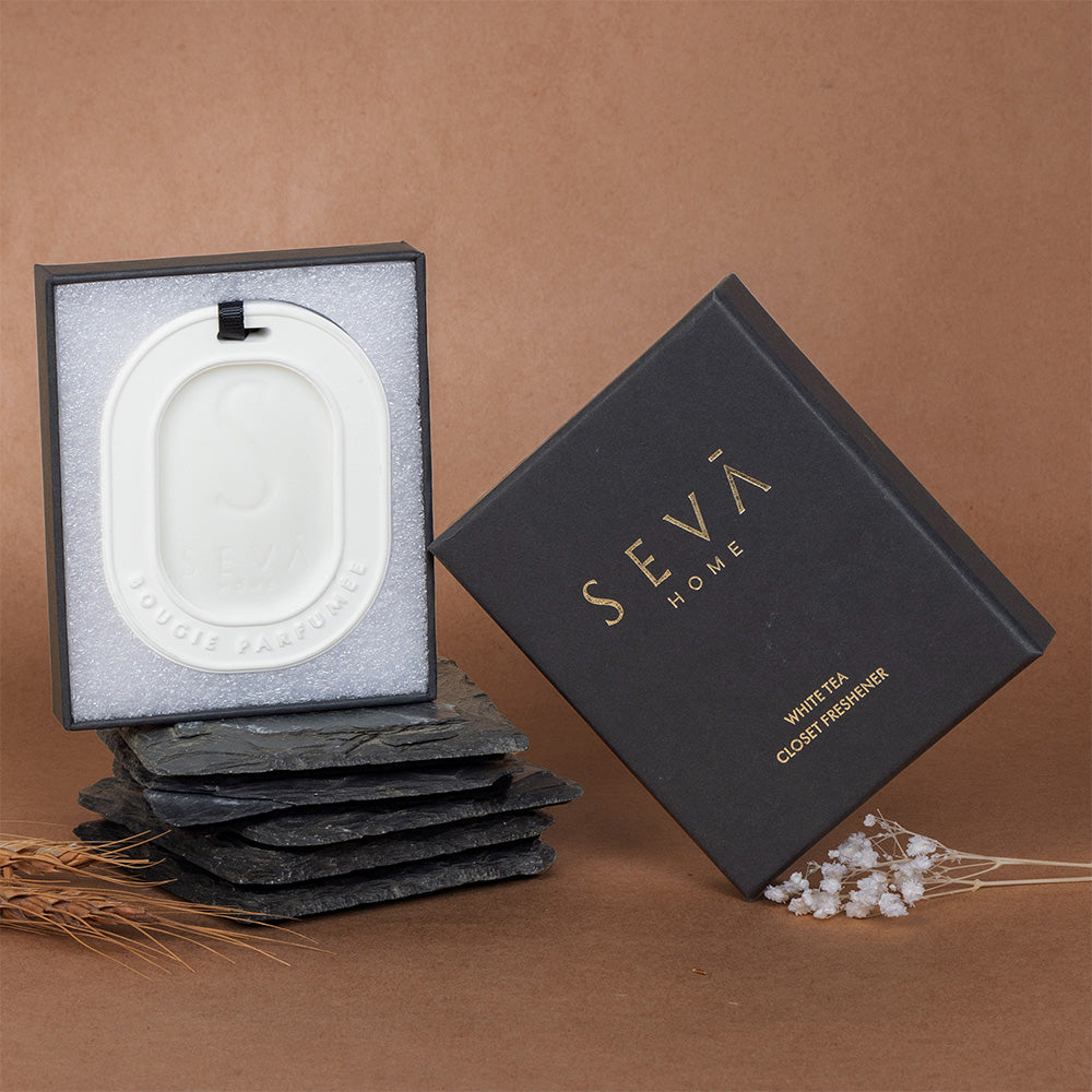 SEVA HOME Closet Freshener - White Tea | Air Freshener For Your Wardrobe, Cupboard, Closet, Drawers