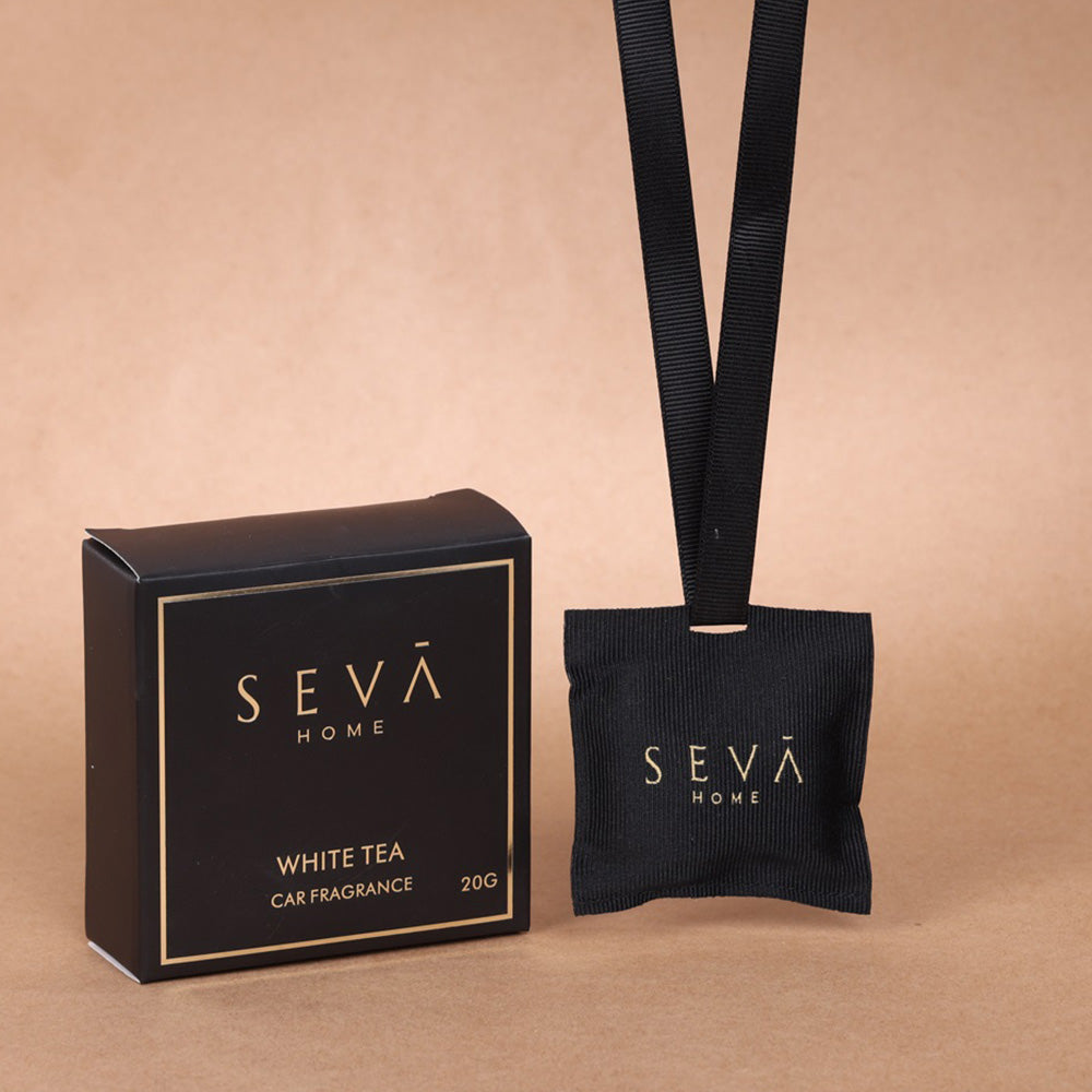 SEVA HOME Car Freshener White Tea | Air Purifying Sachet | A Scent Free Odour Eliminator For Cars